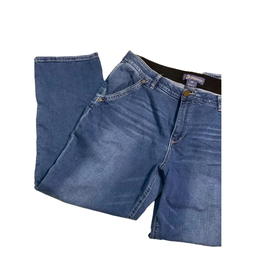 Democracy Blue Denim Jeans Ab Solution Size 14 minor wear on hem Ankle/Crop Jean